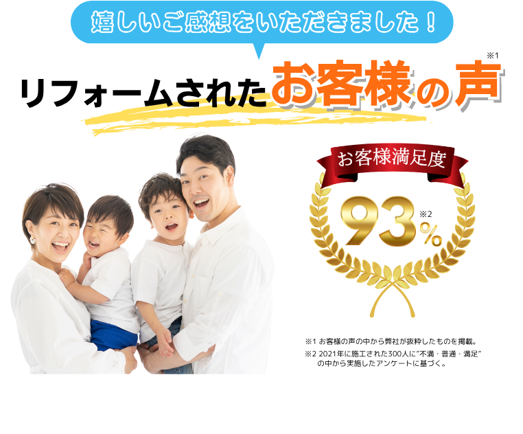 嬉しいご感想をいただきました! リフォームされたお客様の声